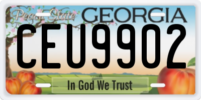GA license plate CEU9902