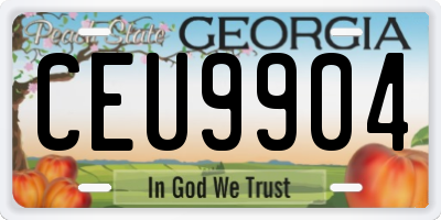 GA license plate CEU9904