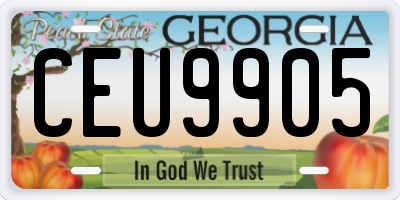 GA license plate CEU9905