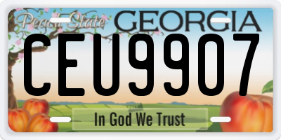 GA license plate CEU9907