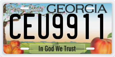 GA license plate CEU9911