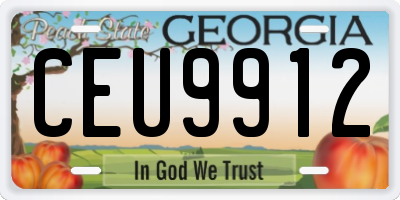 GA license plate CEU9912