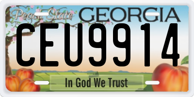 GA license plate CEU9914