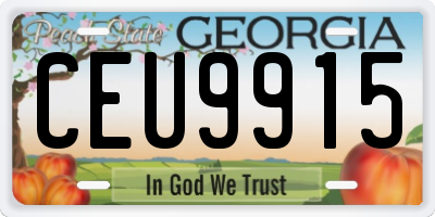 GA license plate CEU9915