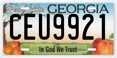 GA license plate CEU9921