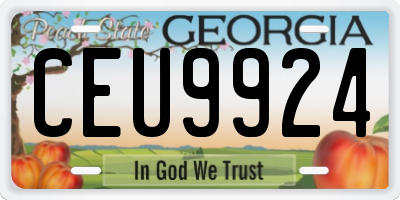 GA license plate CEU9924