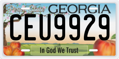 GA license plate CEU9929