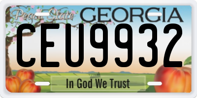 GA license plate CEU9932