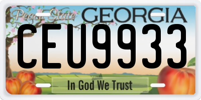 GA license plate CEU9933
