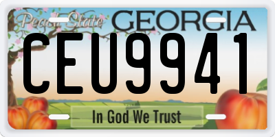 GA license plate CEU9941