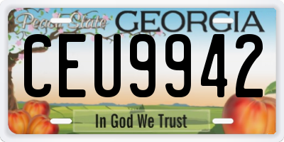 GA license plate CEU9942