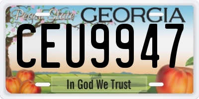 GA license plate CEU9947