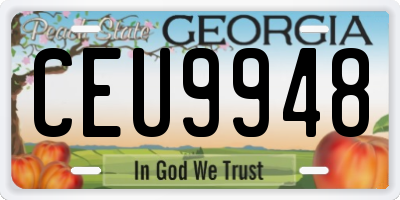 GA license plate CEU9948