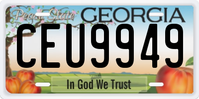 GA license plate CEU9949