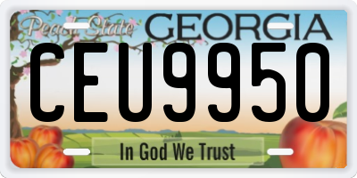 GA license plate CEU9950