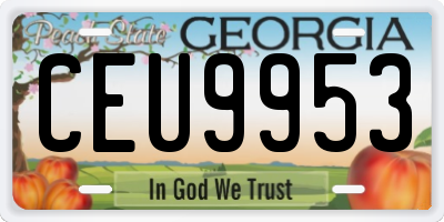 GA license plate CEU9953