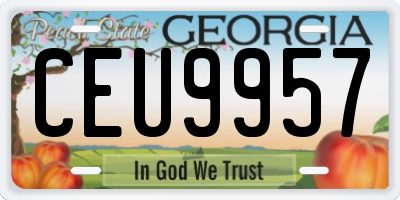 GA license plate CEU9957