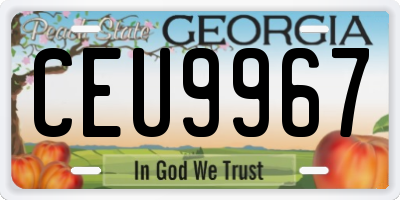 GA license plate CEU9967