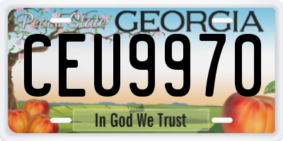 GA license plate CEU9970