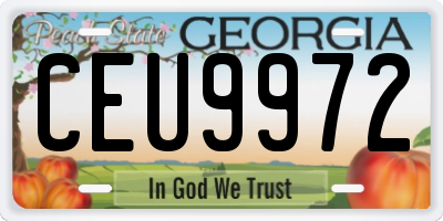 GA license plate CEU9972