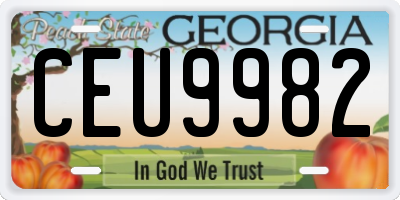 GA license plate CEU9982