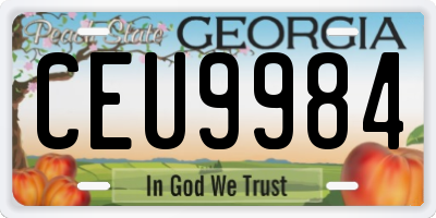 GA license plate CEU9984