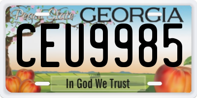 GA license plate CEU9985