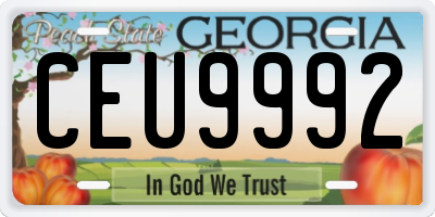 GA license plate CEU9992