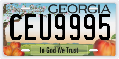 GA license plate CEU9995