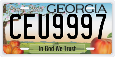 GA license plate CEU9997