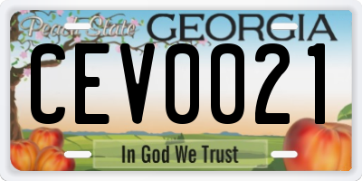 GA license plate CEV0021