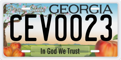 GA license plate CEV0023
