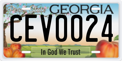GA license plate CEV0024