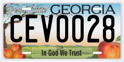 GA license plate CEV0028