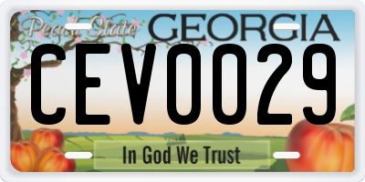 GA license plate CEV0029