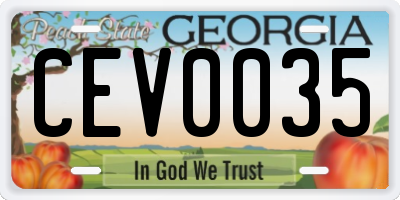 GA license plate CEV0035