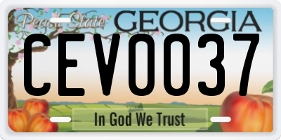 GA license plate CEV0037