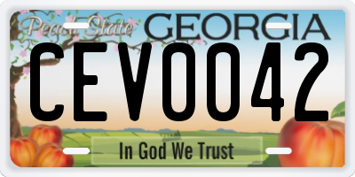 GA license plate CEV0042