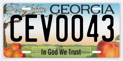GA license plate CEV0043