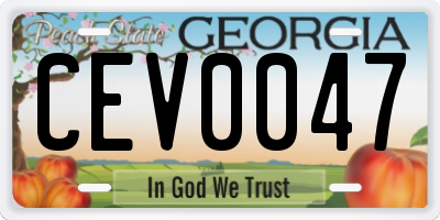 GA license plate CEV0047