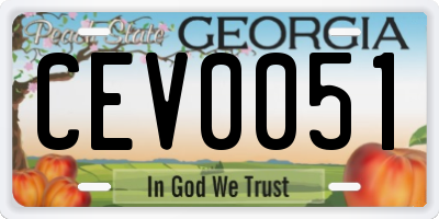 GA license plate CEV0051
