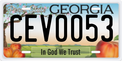 GA license plate CEV0053