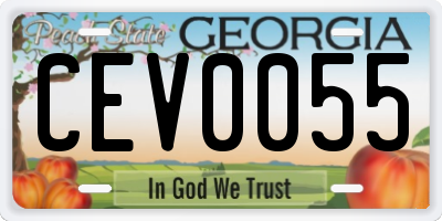 GA license plate CEV0055