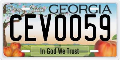 GA license plate CEV0059