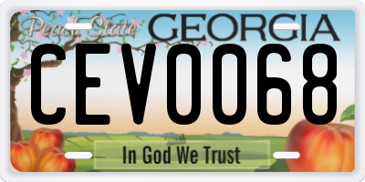 GA license plate CEV0068