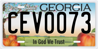 GA license plate CEV0073