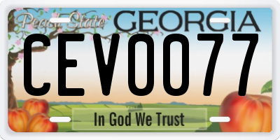 GA license plate CEV0077