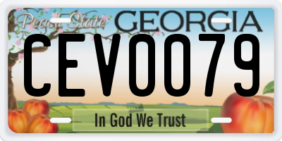 GA license plate CEV0079