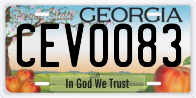 GA license plate CEV0083