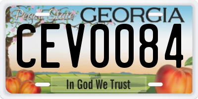 GA license plate CEV0084